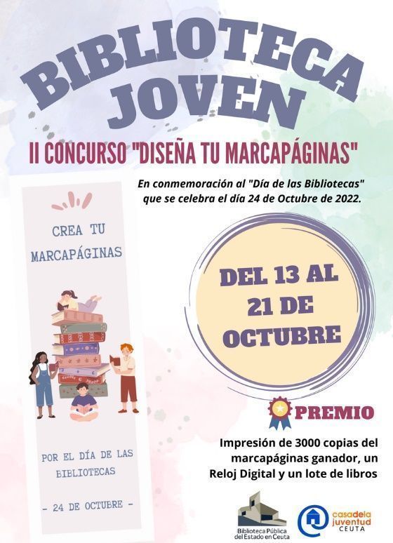 La Casa de la Juventud y la Biblioteca Pública animan a participar en el certamen 'Diseña tu marcapáginas'