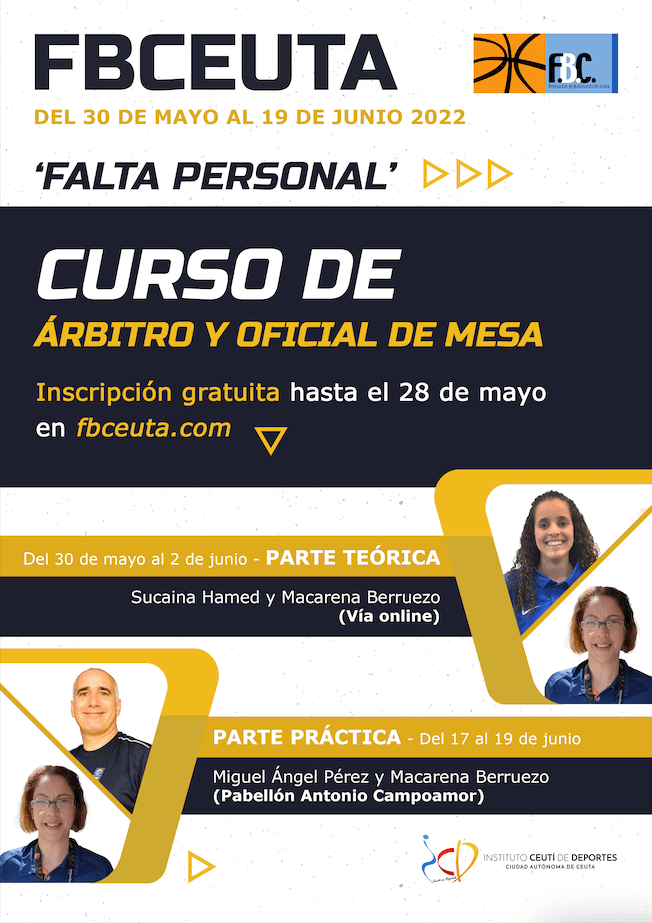 Abierta la inscripción para el curso de árbitro y oficial de mesa de la Federación de Baloncesto de Ceuta
