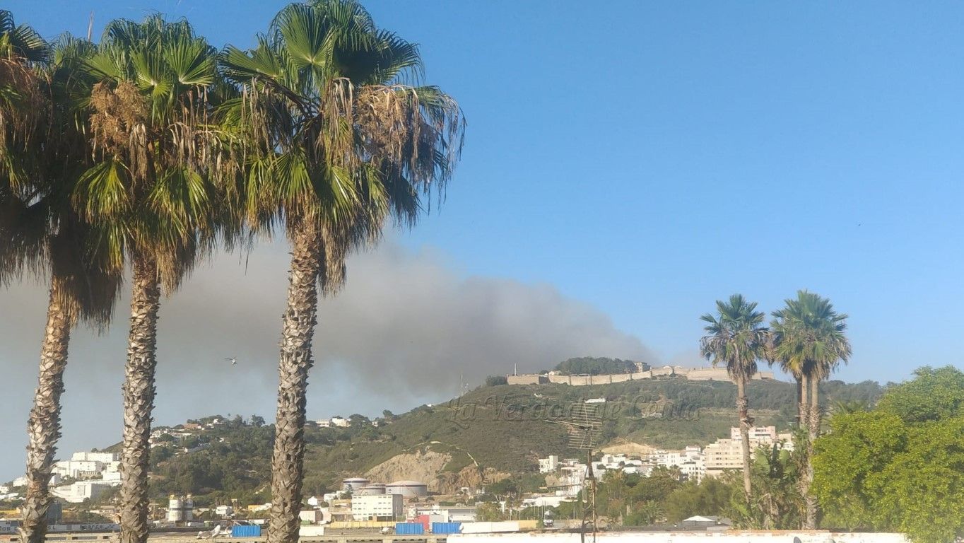 Los bomberos consiguen controlar el incendio del monte Hacho