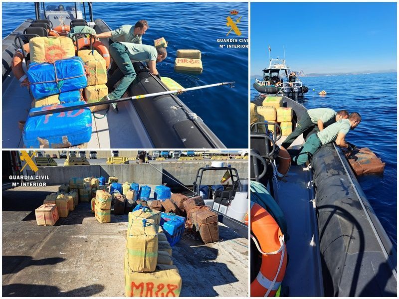 Hallan 2.500 kilos de hachís flotando en el mar en el Estrecho