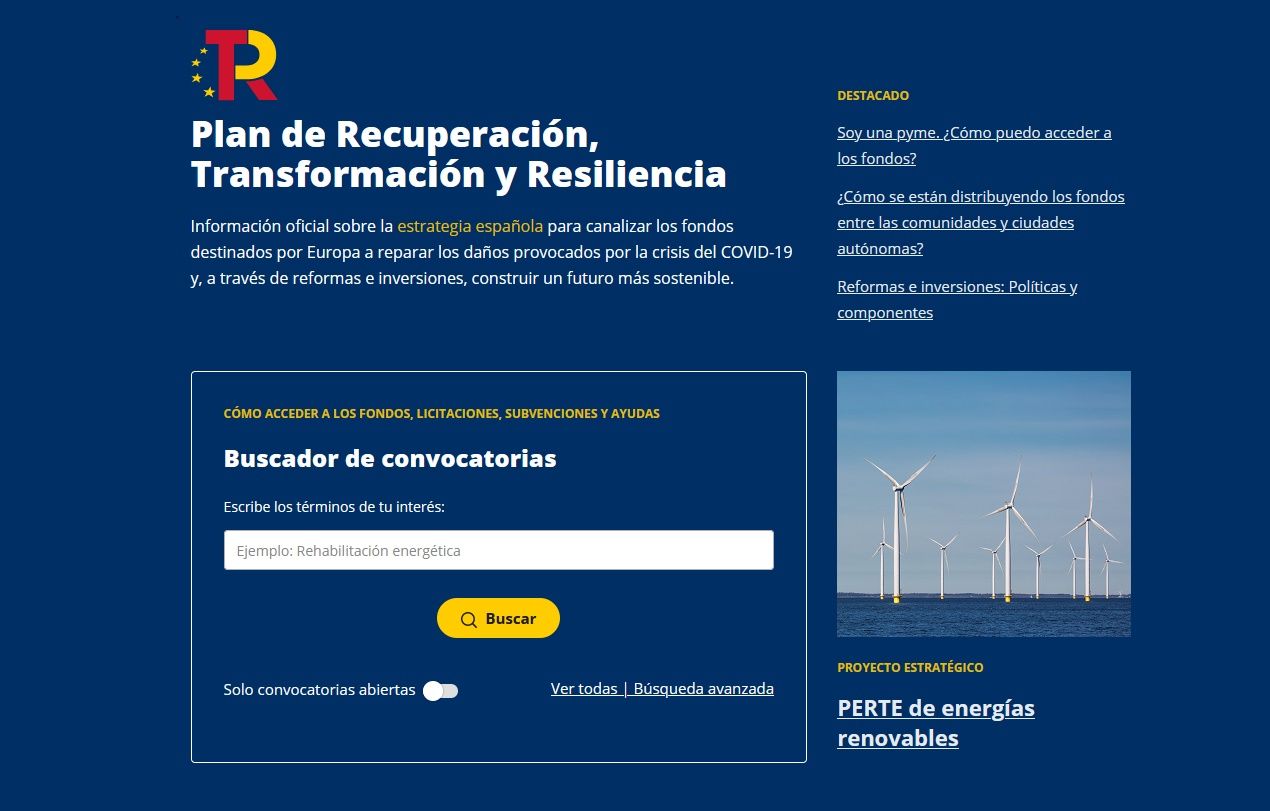 La web del Plan de Recuperación publica el calendario de convocatorias para los próximos seis meses
