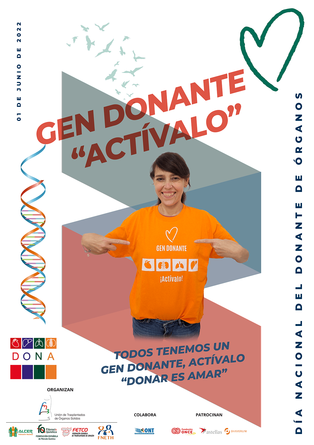 La Unión de Trasplantados de Órganos Sólidos celebra el Día Nacional del Donante de Órganos bajo el lema “Todos tenemos un gen donante. ¡Actívalo!”