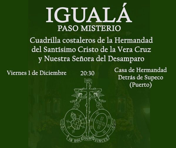 La Hermandad de la Vera Cruz convoca a los costaleros para la Iguala del Paso de Misterio