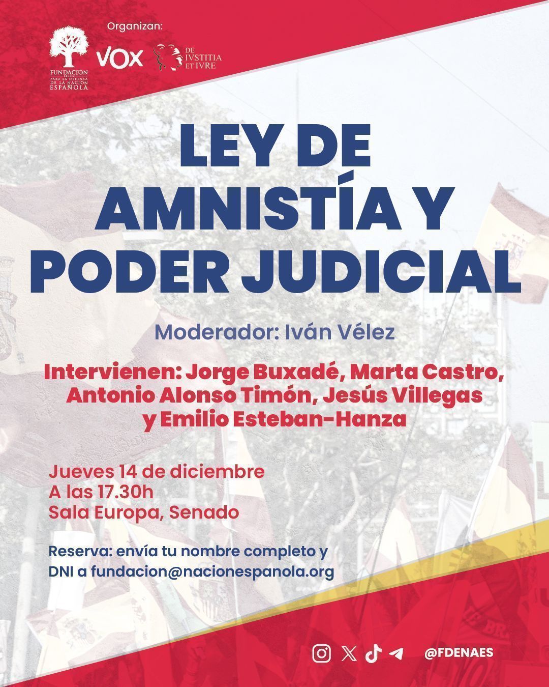 DENAES organiza en el Senado una jornada sobre la ley de Amnistía