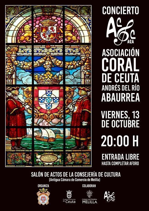 La Casa regional de Ceuta en Melilla ha organizado un bonito concierto de música para mostrar el canto coral a través de la Coral de Ceuta "Andrés del Río Abaurrea".