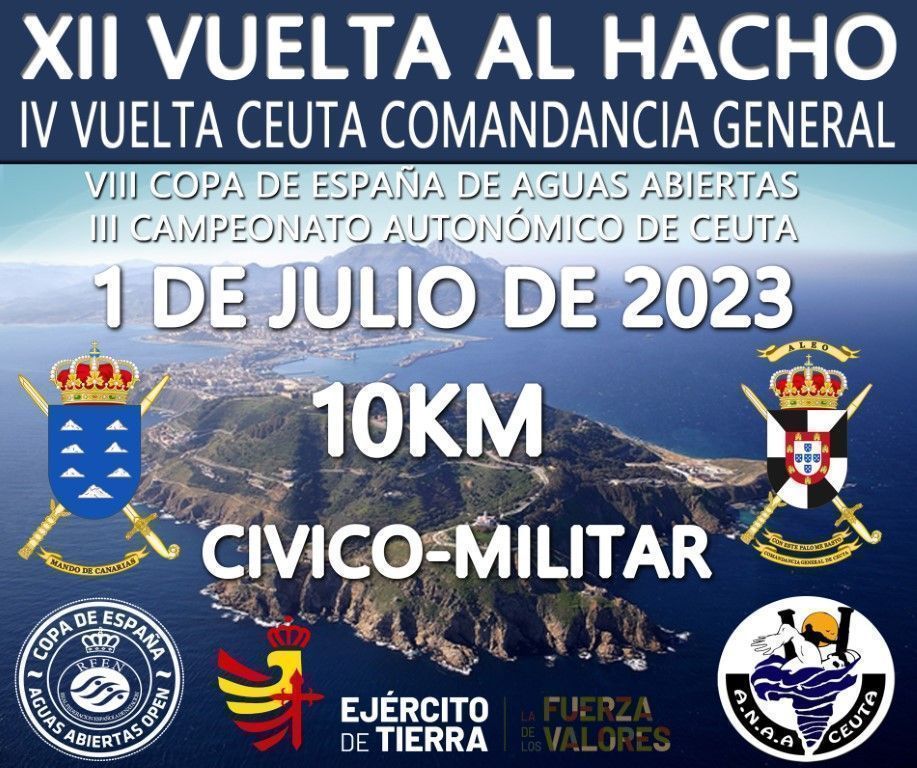 El sábado se celebra XII Vuelta al Hacho – IV Vuelta Comandancia General de Ceuta a nado