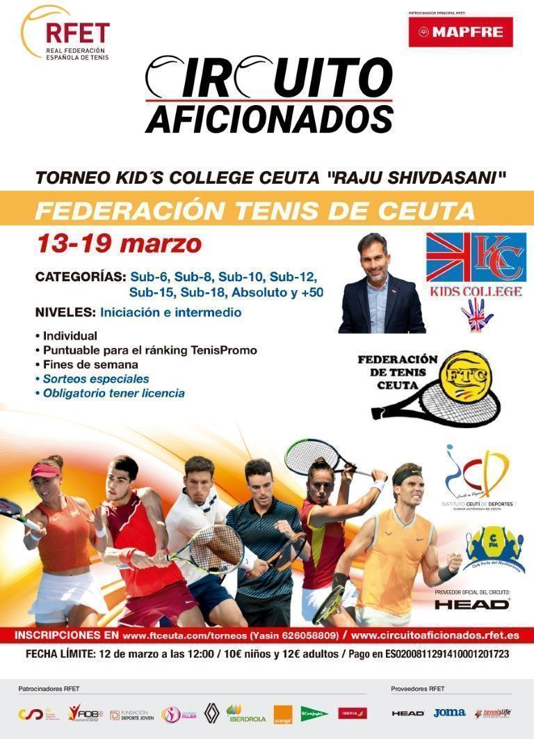 La Federación de Tenis organiza el Torneo Kids College Ceuta - Raju Shivdasani Belani