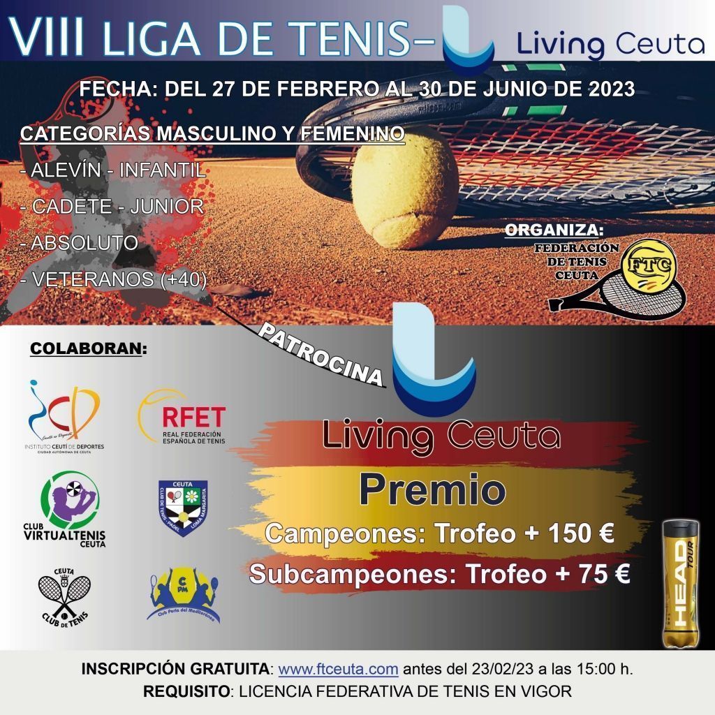 La VIII Liga de Tenis de Ceuta comienza esta semana