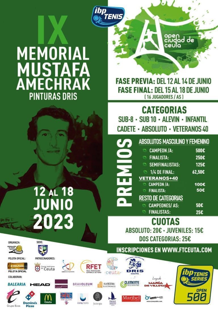 Se abren las inscripciones para el "IX Open Ciudad de Ceuta-Memorial Mustafa Amechrak" de tenis