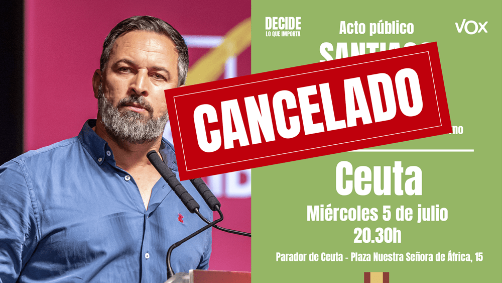 Cancelado el acto de Santiago Abascal en Ceuta  este miércoles