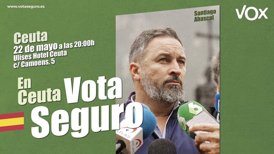 Abascal ofrece un mitín este lunes en Ceuta para apoyar la candidatura de VOX en la ciudad