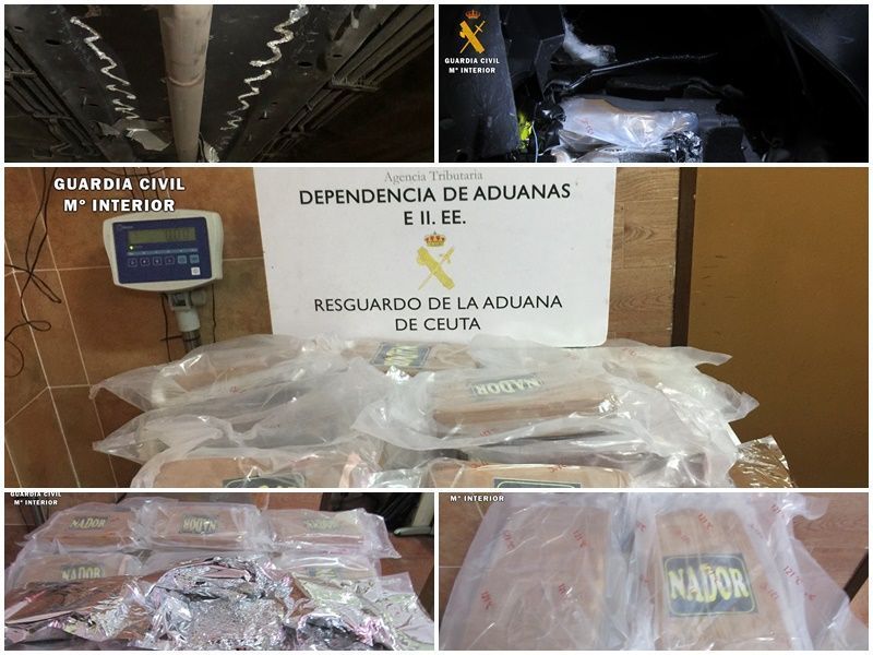 Interceptan 15.000 gramos de cocaína en un vehículo tras llegar desde Algeciras
