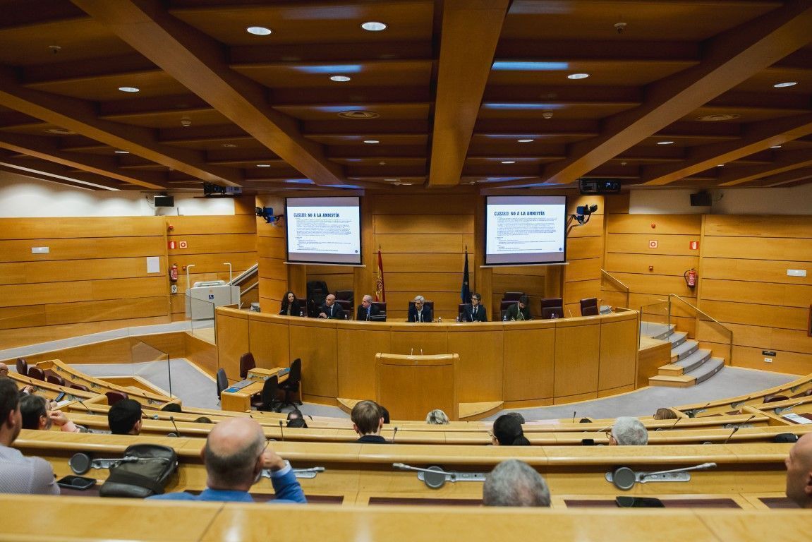 DENAES defiende desde el Senado la posibilidad de paralizar la ley de amnistía desde el ámbito jurídico y político