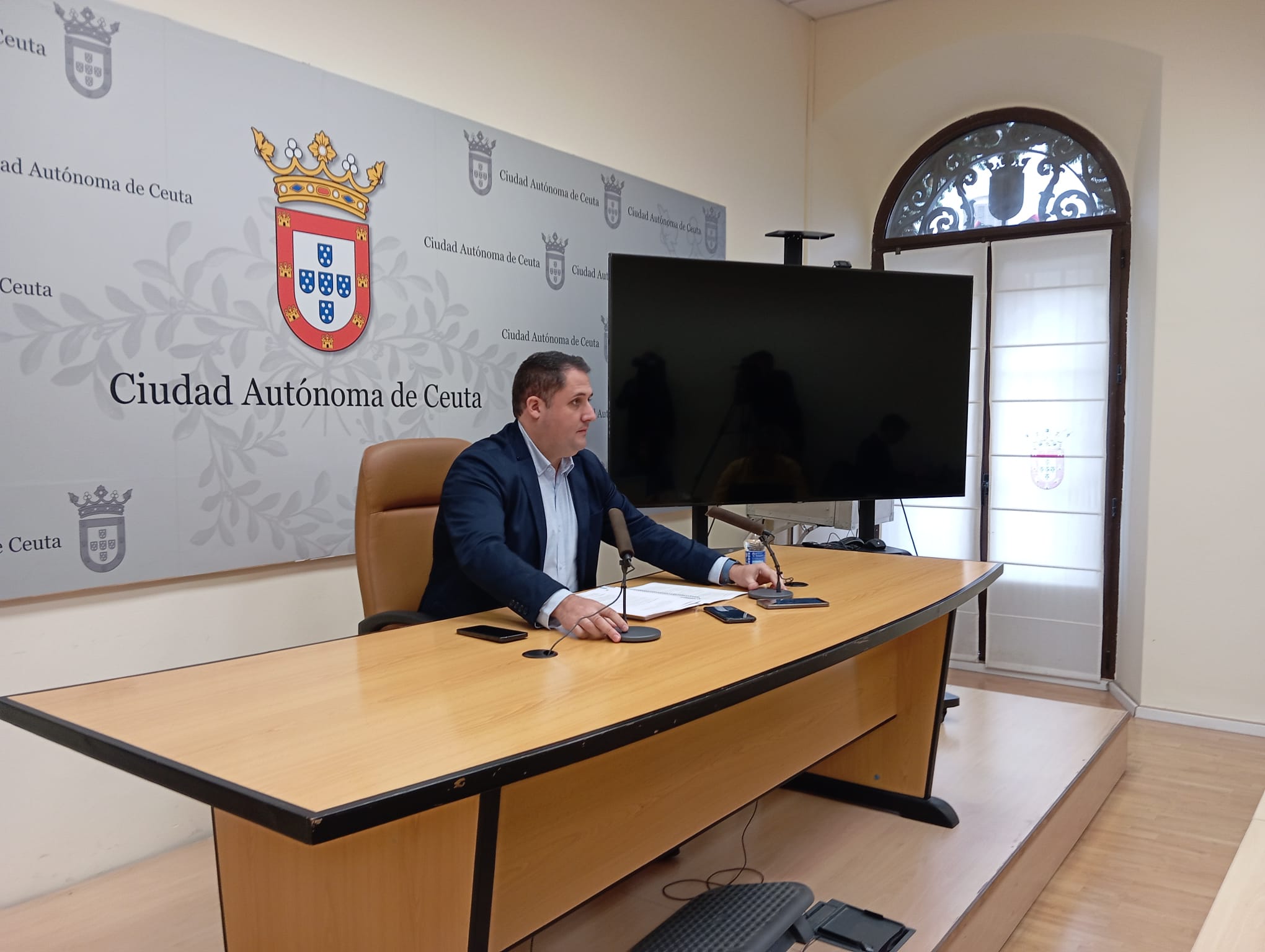 Alejandro Ramírez durante la sesión de esta mañana