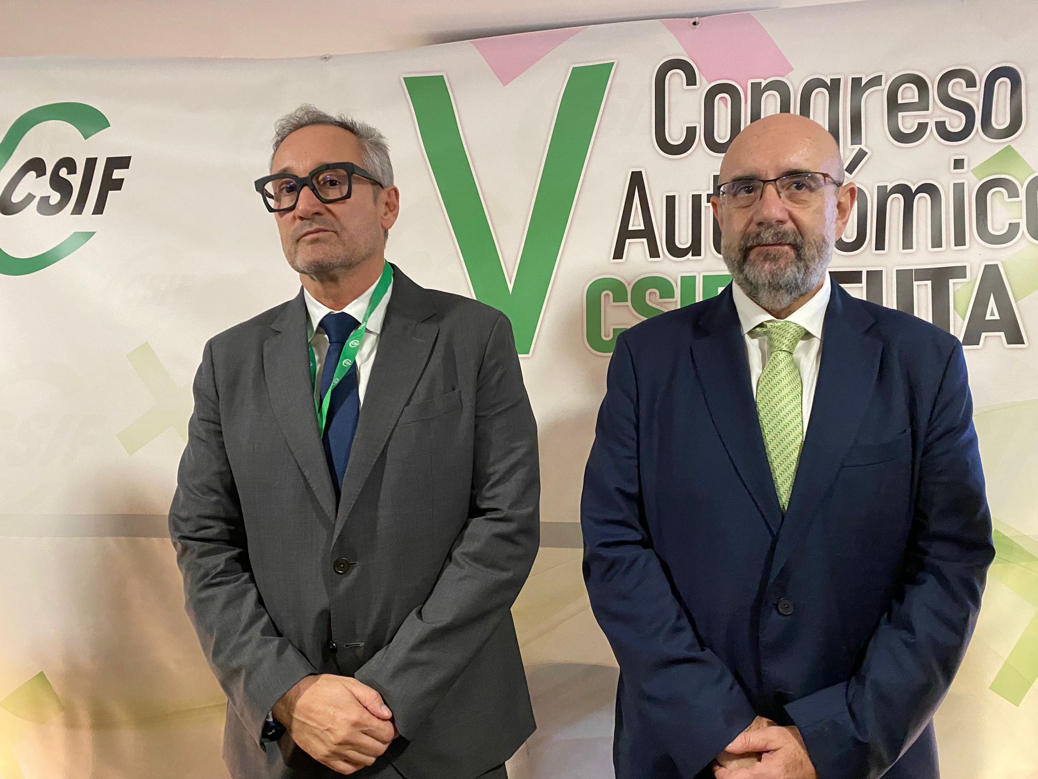 Juan Manuel Iglesias, (izquierda) y Miguel Borra, presidente nacional de CSIF