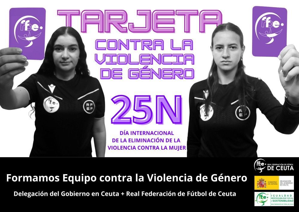 Tarjeta contra la Violencia de Género, acción de la RFFCE con motivo del 25N dentro del acuerdo con Delegación