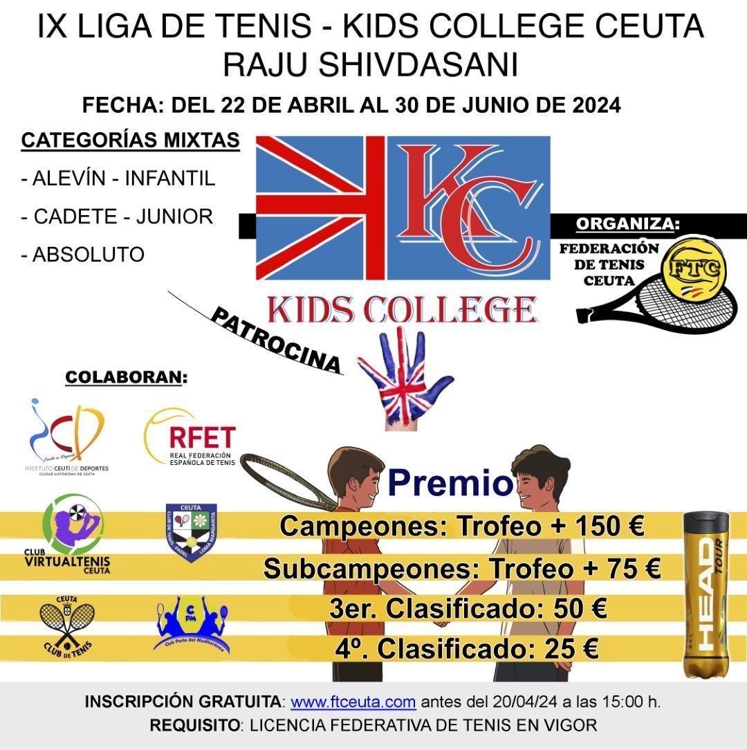 Abierto el plazo de inscripción para la “IX Liga de Tenis”