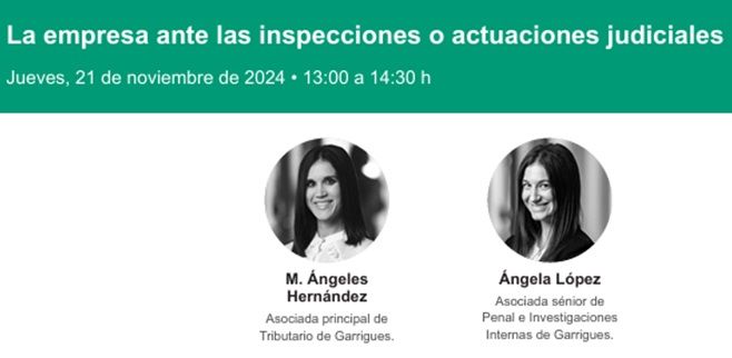 Este jueves se celebra una jornada sobre la empresa ante las inspecciones o actuaciones judiciales