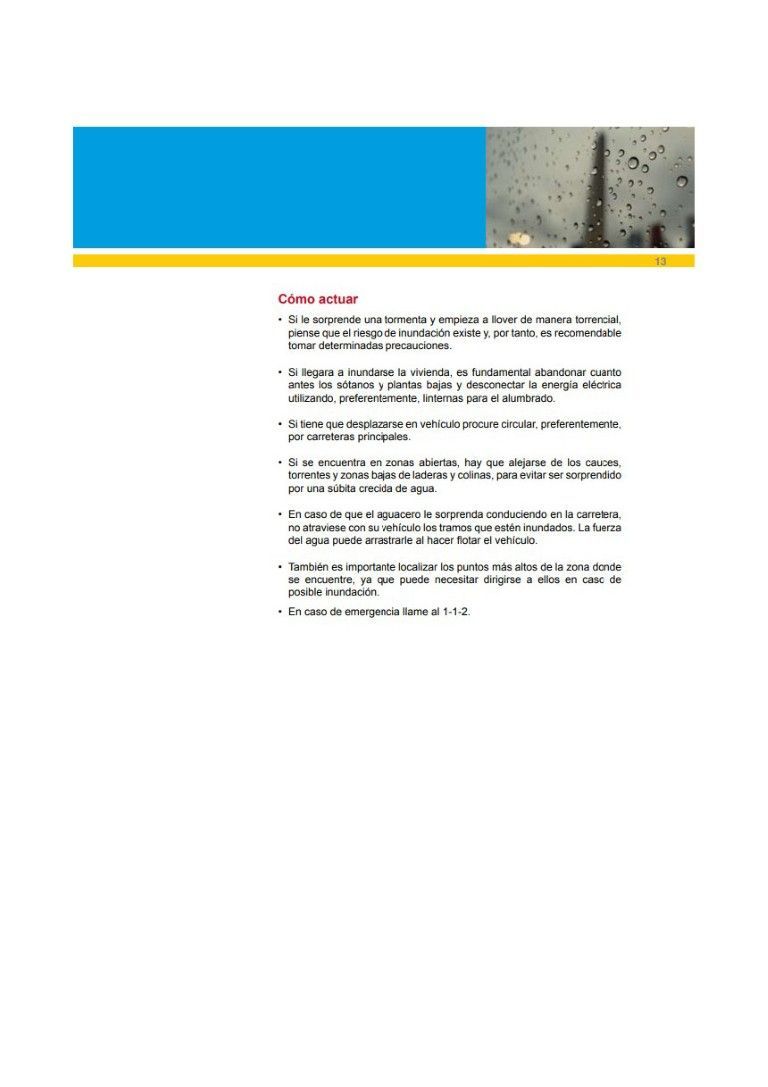 RECOMENDACIONES POR LLUVIAS SEVERAS PROTECCION CIVIL CEUTA Página 2