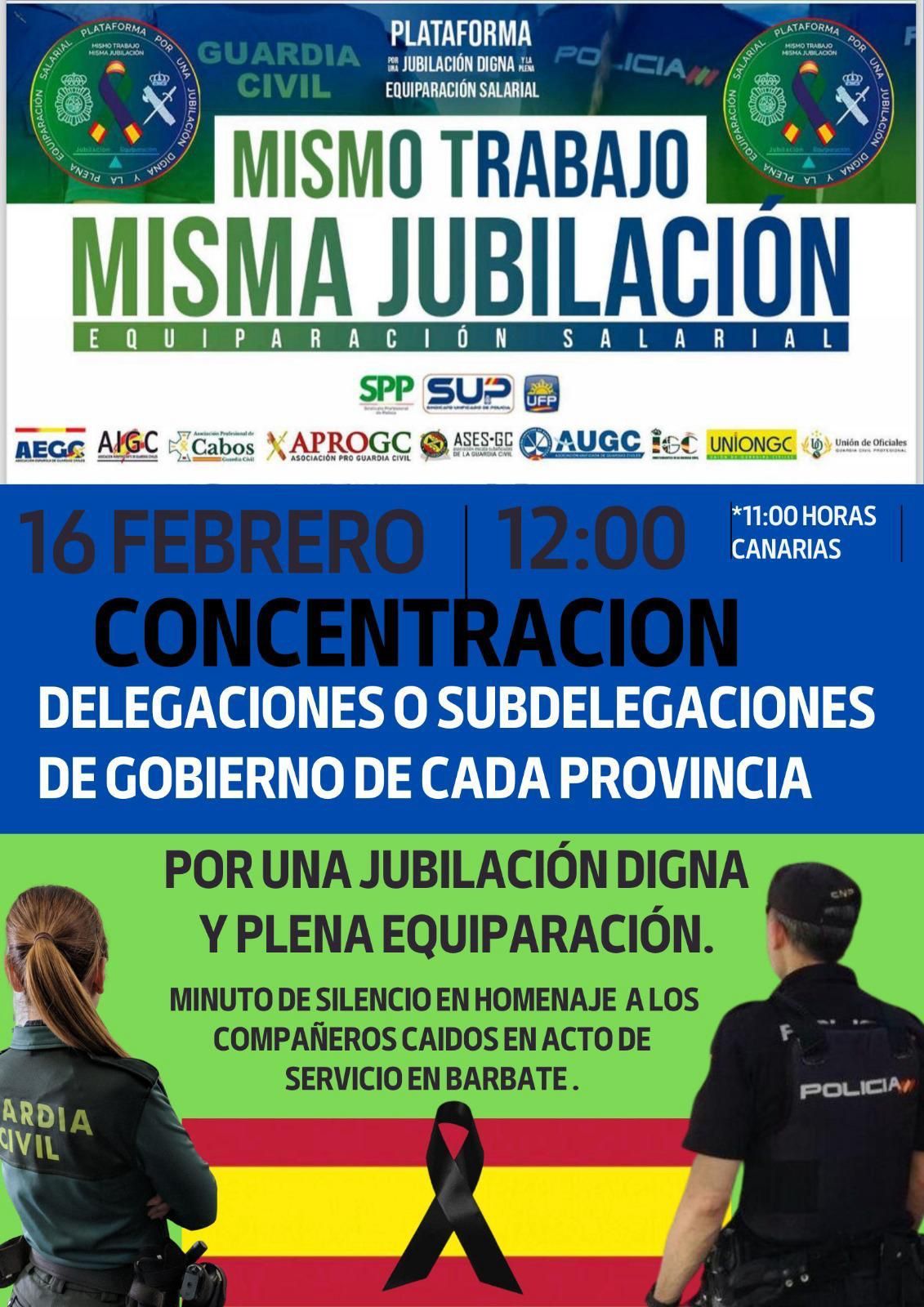 La Plataforma por una Jubilación Digna y la Plena Equiparación se concentra mañana ante Delegación