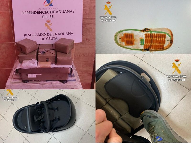 La Guardia Civil detiene a dos personas en la frontera del Tarajal tras localizar 5 kilos de hachís