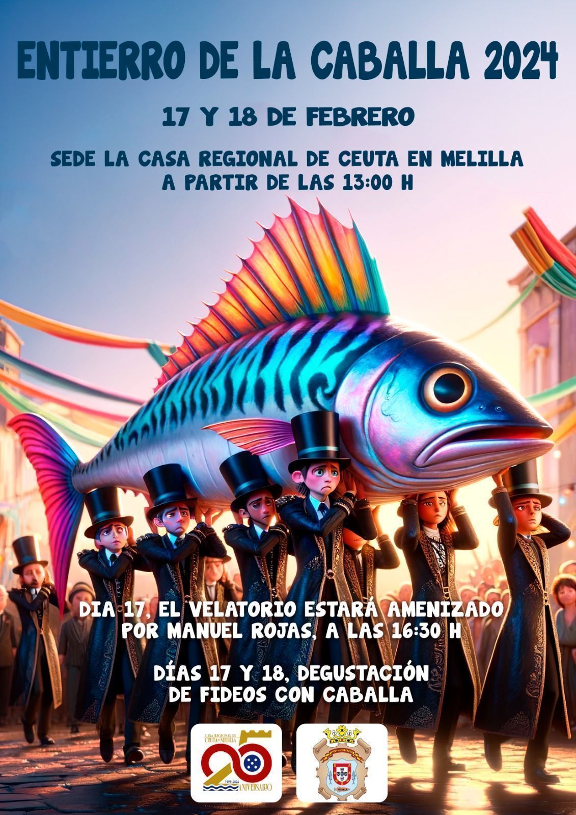 La Casa regional de Ceuta en Melilla realizará un año más el "Velatorio de la Caballa" dando fin al Carnaval. 