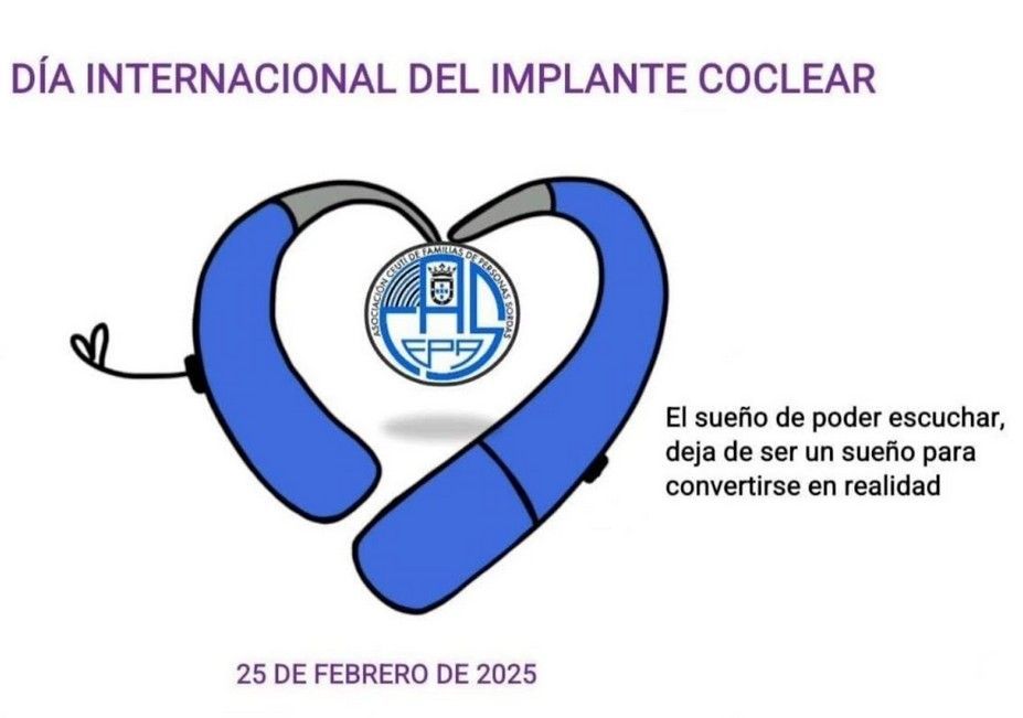 Cartel del implante coclear para participar en la foto