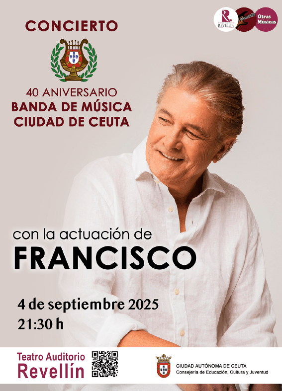 La Banda de Música Ciudad de Ceuta celebra su 40 aniversario con un concierto especial junto a Francisco
