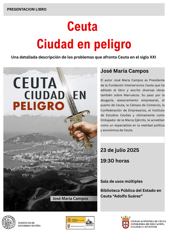 El IEC programa la presentación del libro “Ceuta, ciudad en peligro”