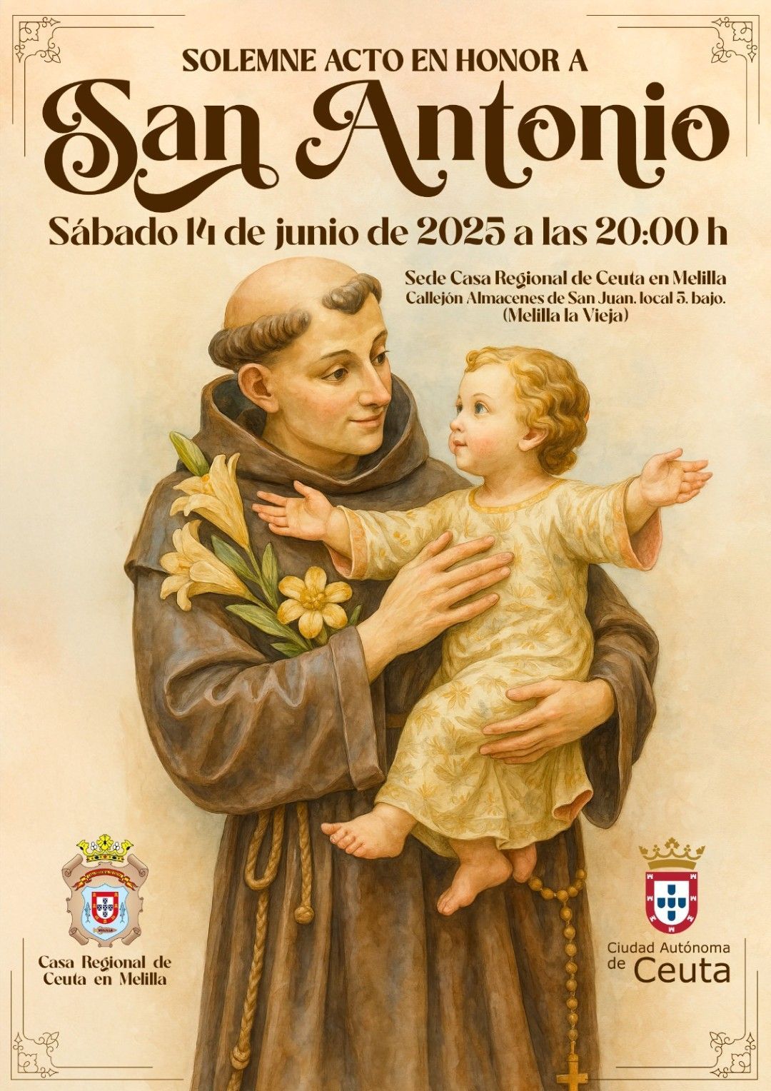 La Casa regional de Ceuta en Melilla presenta su cartel oficial de la festividad de San Antonio