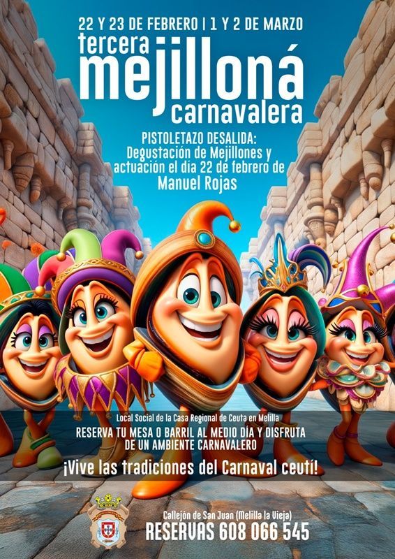 La Casa regional de Ceuta en Melilla prepara para el Carnaval 2025 su III Mejilloná.