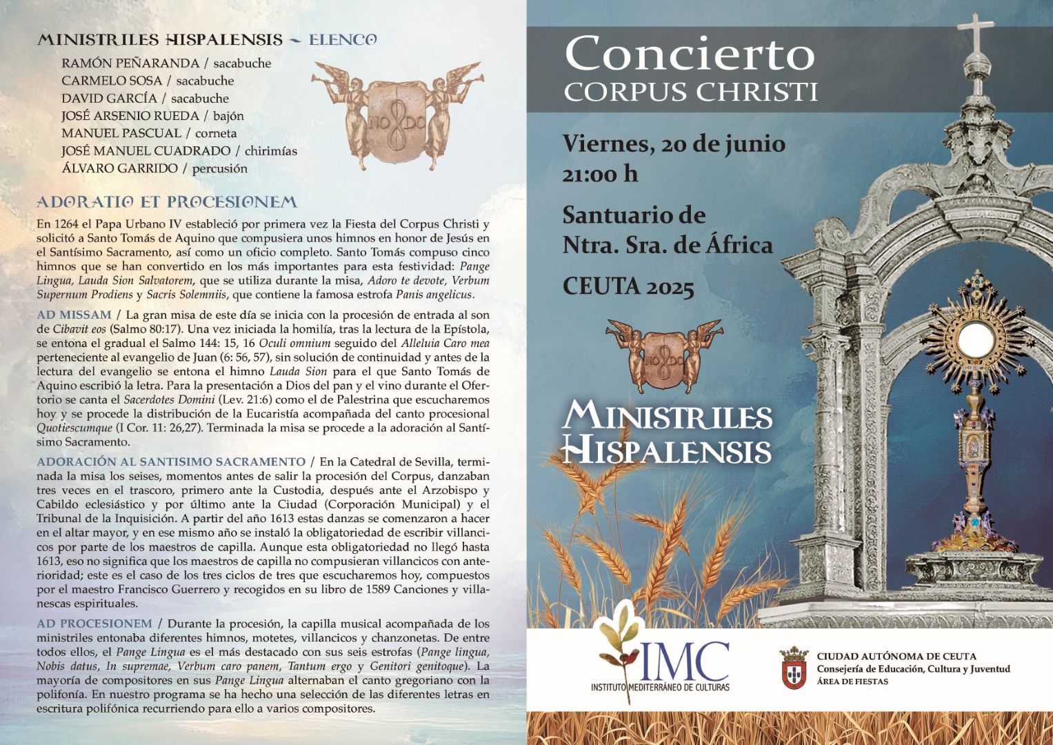 El Instituto Mediterráneo de Culturas organiza un concierto para este viernes