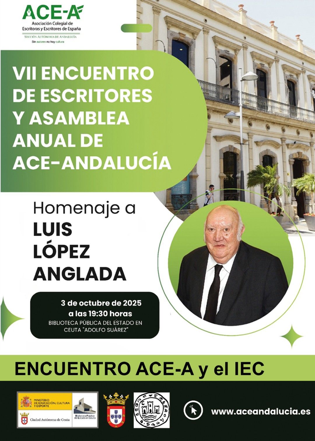 ACE-Andalucía y el Instituto de Estudios Ceutíes realizarán un Homenaje a Luis López Anglada