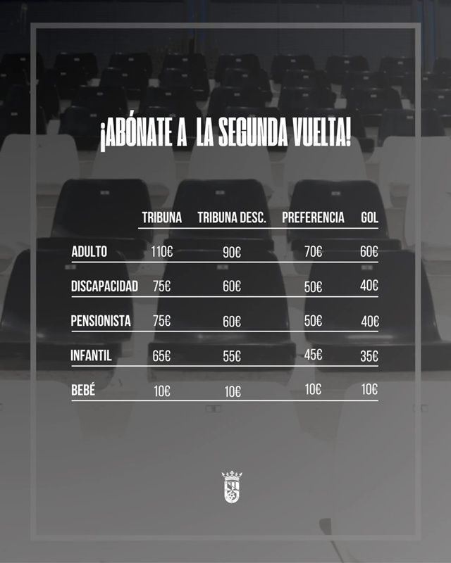 La AD Ceuta ha lanzado los abonos para la segunda vuelta de la temporada 