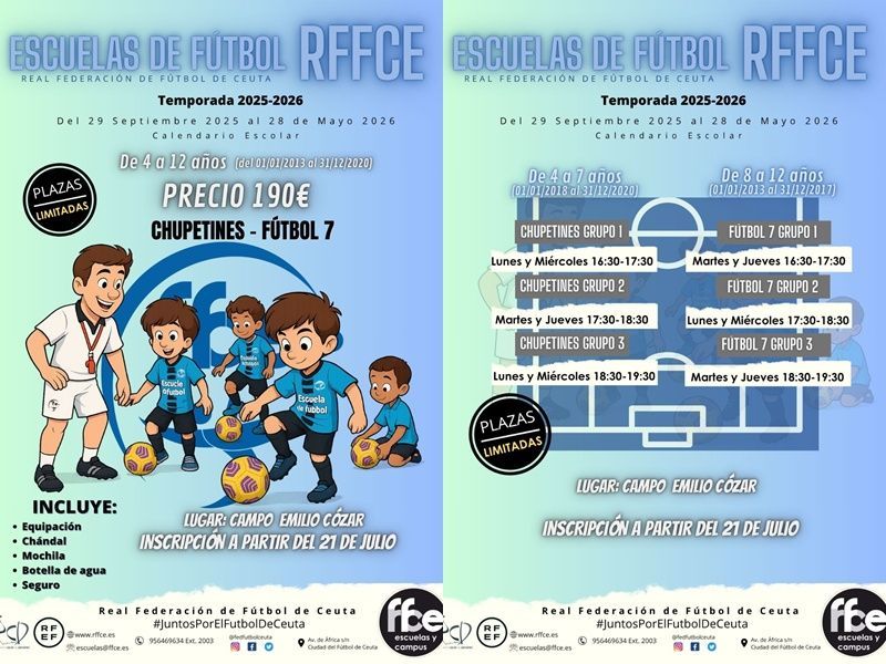 La RFFCE abre el lunes las inscripciones para las escuelas deportivas de chupetines y fútbol 7