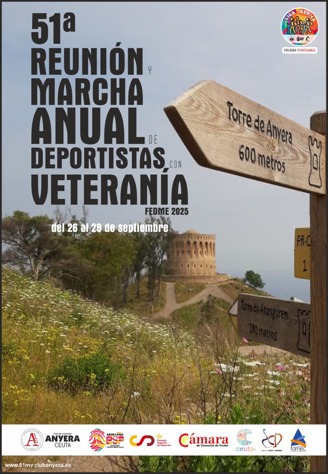 Ceuta acogerá a más de 200 montañeros en la 51ª Marcha de Deportistas con Veteranía de la FEDME