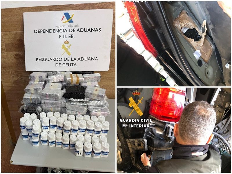 La Guardia Civil halla más de 81.000 comprimidos de clonazepan y alprazolam en un vehículo