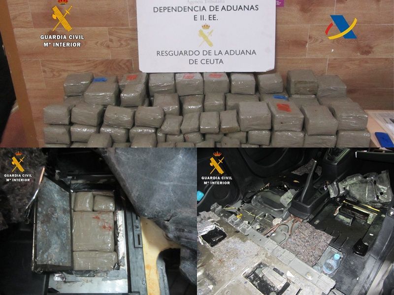 Detenido en el puerto con casi 59 kilos de hachís escondidos en un vehículo