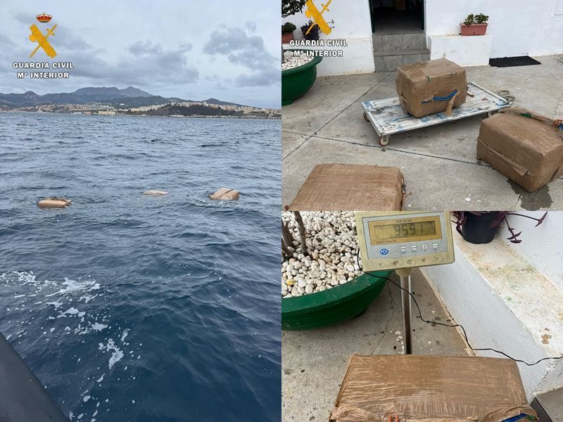 La Guardia Civil halla más de 270 kilos de hachís flotando en el mar