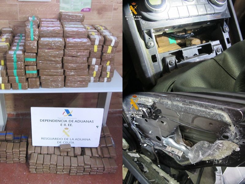 La Guardia Civil interviene 229 kilos de resina de hachís en el Tarajal
