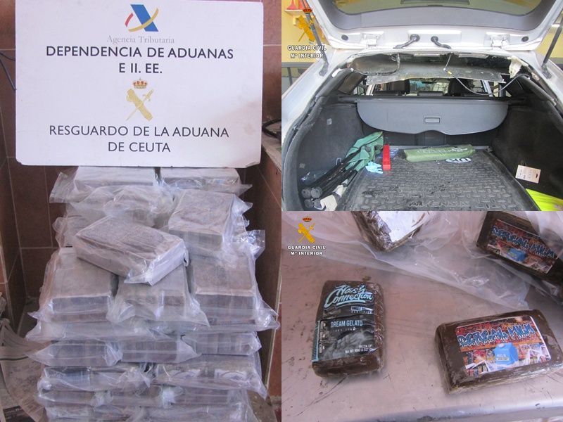 Detenido en el puerto de Ceuta con más de 62 kilos de hachís en un coche