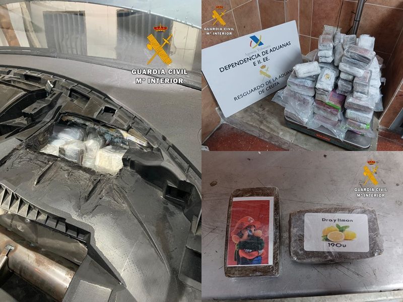 Intervenidos más de 25 kilos de hachís ocultos en un vehículo