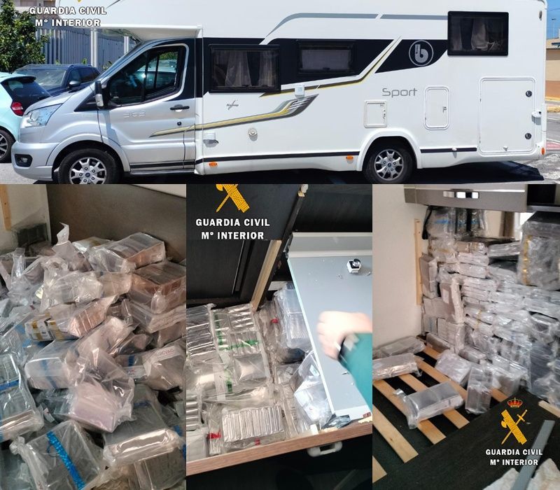La Guardia Civil interviene más de 635 kilos de droga en una autocaravana