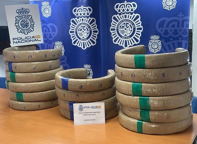 La Policía Nacional incauta 152 kilos de hachís oculto en las ruedas de cuatro vehículos de alta gama 
