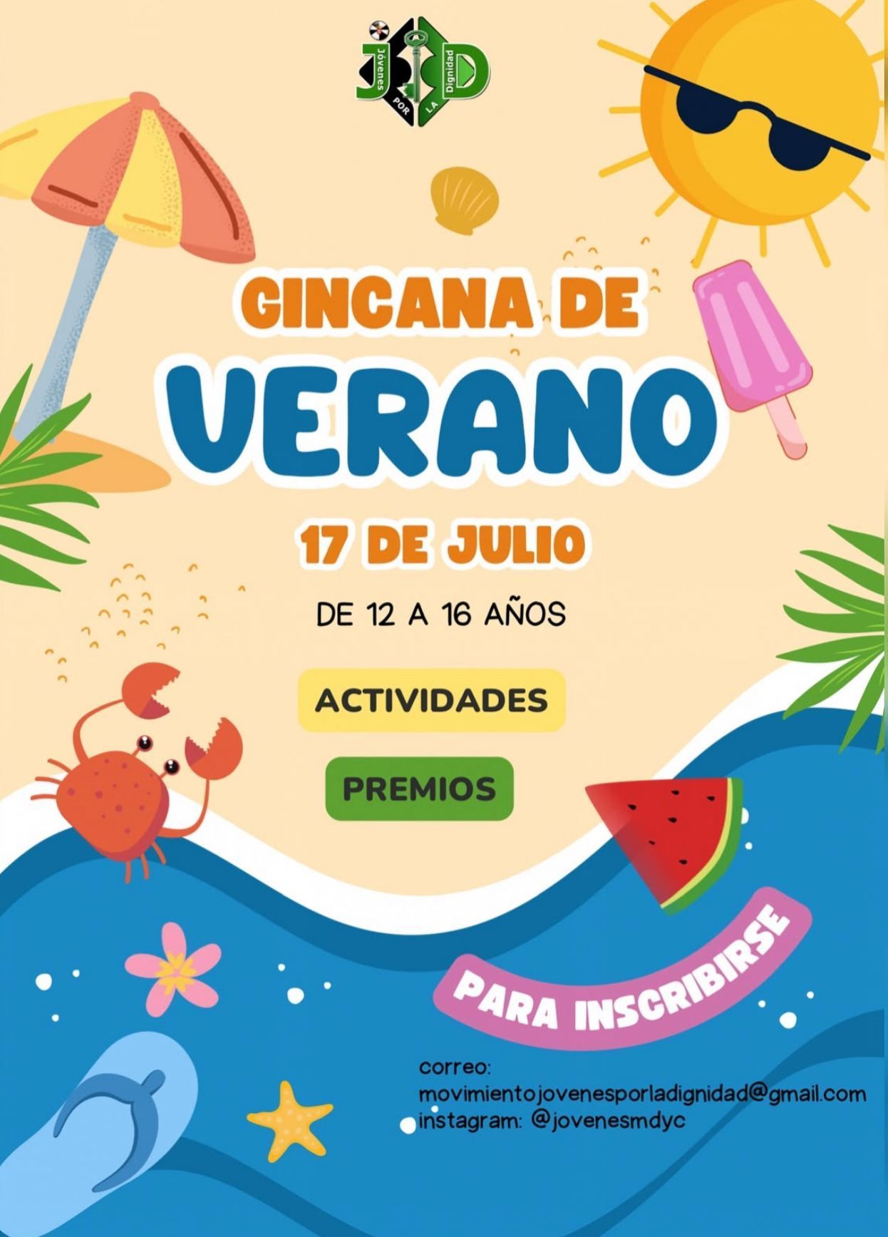 Jóvenes por la Dignidad repite su tradicional  Gincana de Verano el 17 de julio en el Chorrillo 