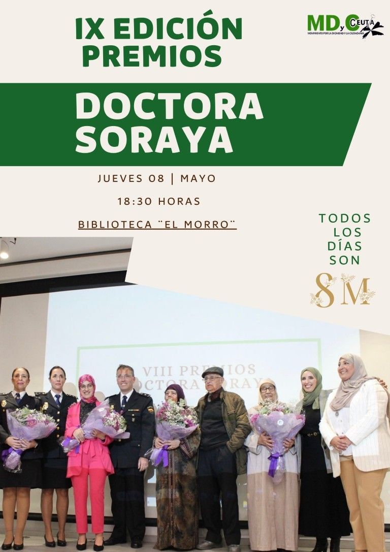 MDyC entregará el IX Premio Doctora Soraya el 8 de Mayo
