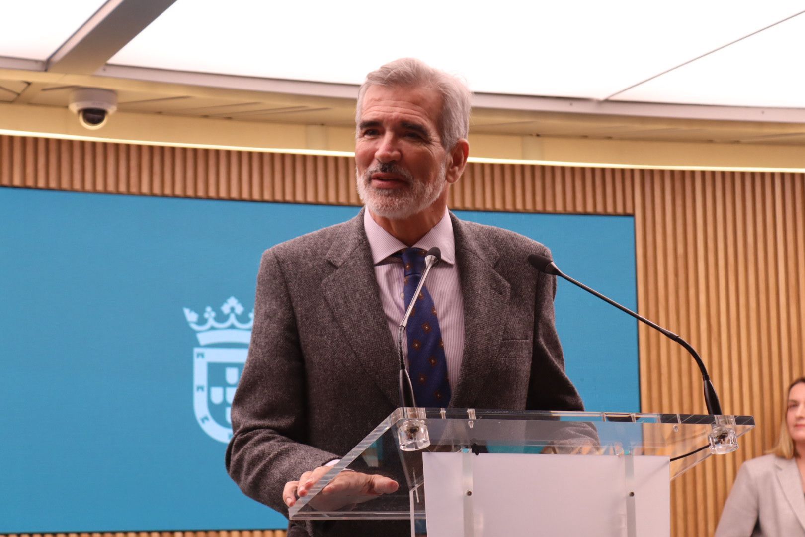 Adolfo Utor, Presidente de Balearia, durante la presentación de su nuevo buque 'Margarita Salas'
