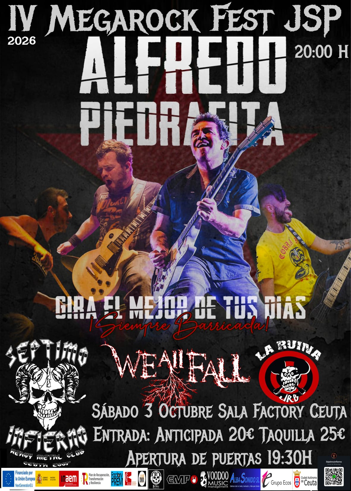 El IV Megarock Fest reúne este sábado en la Sala Factory a Alfredo Piedrafita, We All Fall y La Ruina