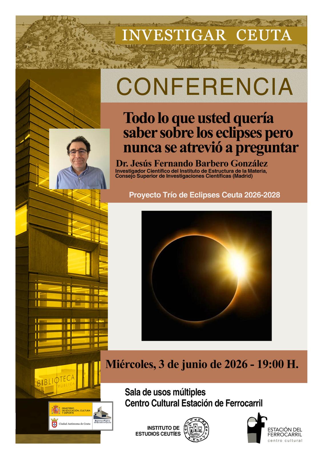 Ceuta inicia con una conferencia el proyecto "Trío de Eclipses 2026-2028"