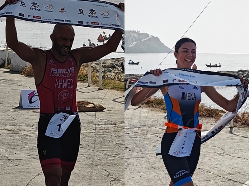 Vilal Ahmed y Jimena Carracao se imponen en el II Triatlón Súper Sprint de Ceuta